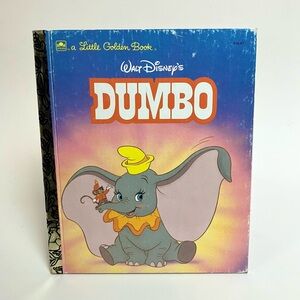 Vintage Disney Dumbo Little Golden Book 80s 90s Illustrated Children's Storybook